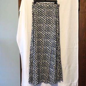 Navy Maxi Skirt Floral Print